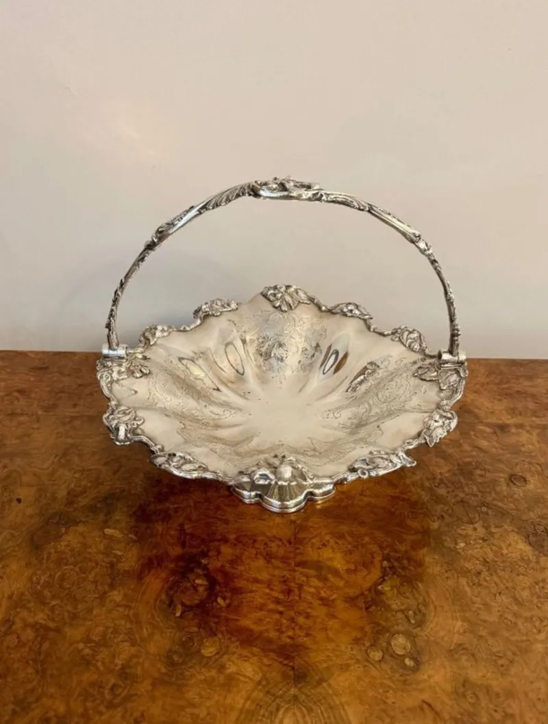 Sale Pamono Antique Edwardian Silver-Plated Cake Basket, 1900s