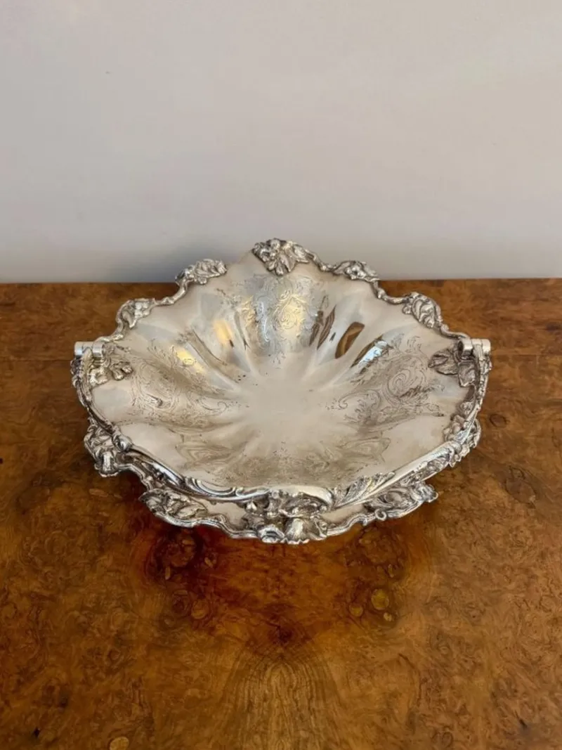 Sale Pamono Antique Edwardian Silver-Plated Cake Basket, 1900s