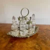 Pamono Antique Edwardian Silver-Plated Bottle Cruet Set, 1900, Set of 7> Dinnerware Accessories