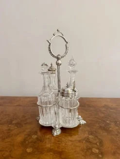 Pamono Antique Edwardian Silver-Plated Cruet Set, 1900s, Set of 5