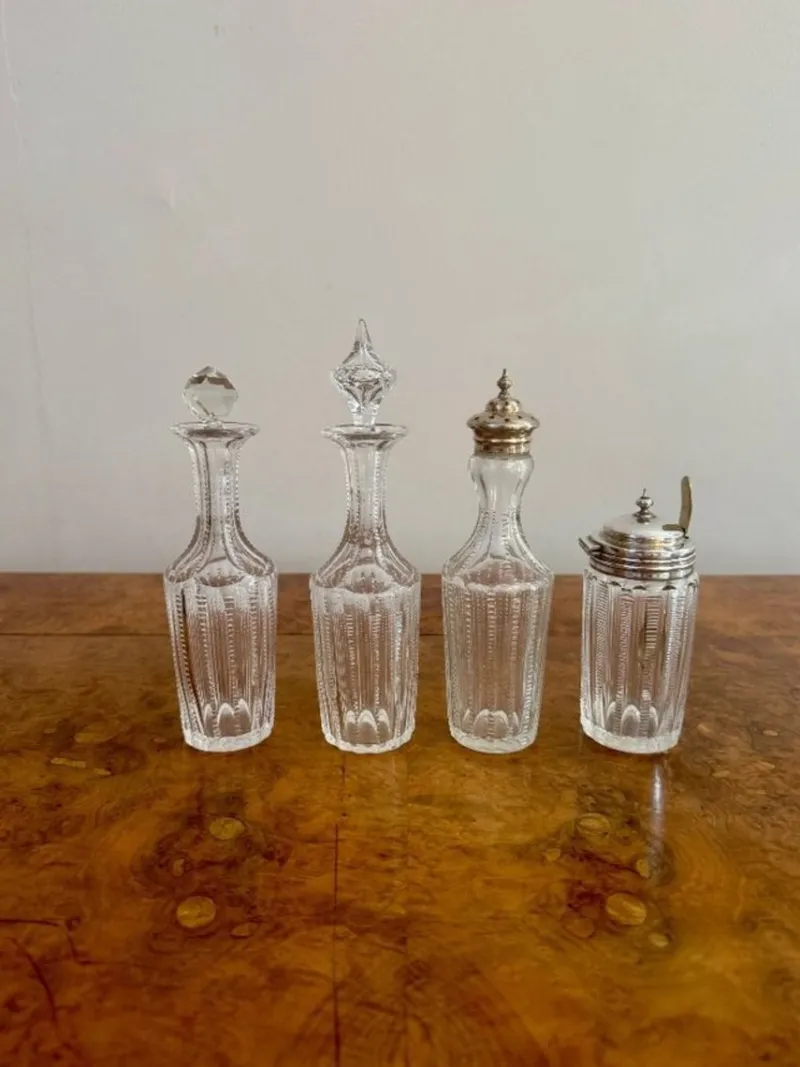 Pamono Antique Edwardian Silver-Plated Cruet Set, 1900s, Set of 5
