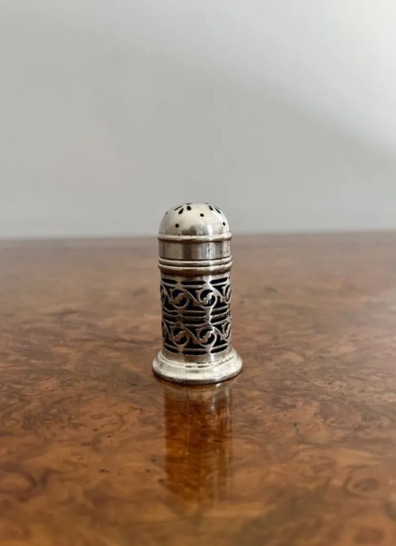Pamono Antique Edwardian Table Shakers, 1900, Set of 2> Salt & Pepper Shakers
