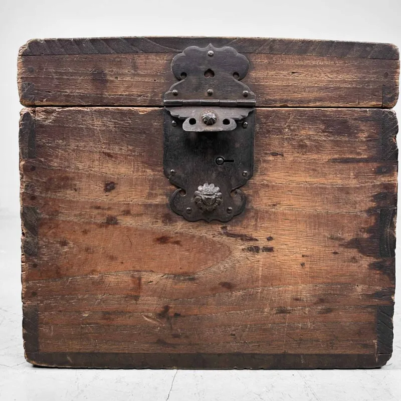 Pamono Antique Elongated Wooden Box> Trunks Crates & Baskets