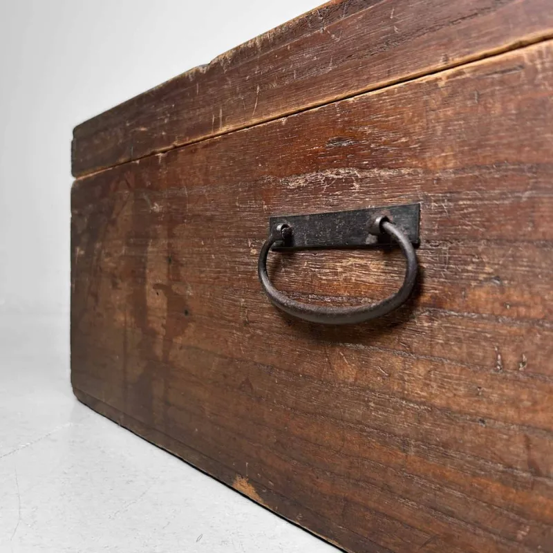 Pamono Antique Elongated Wooden Box> Trunks Crates & Baskets