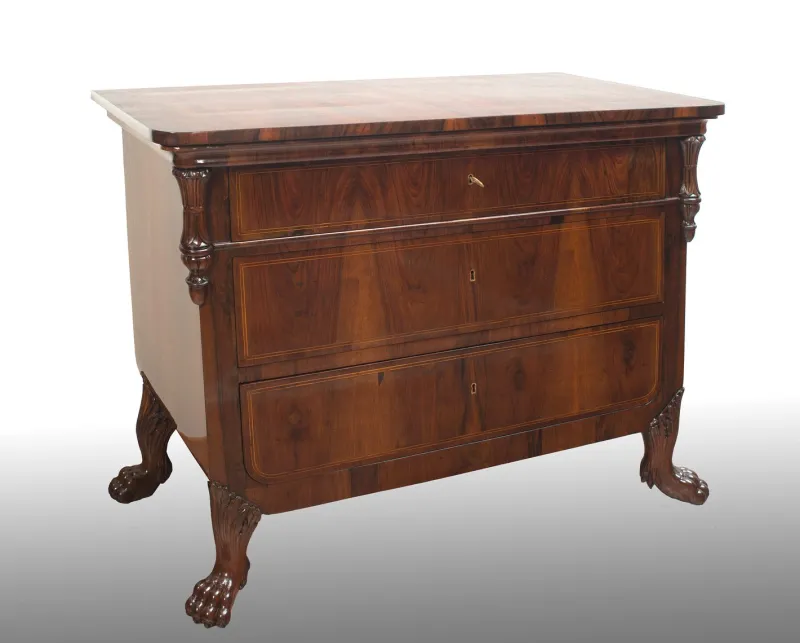 Outlet Pamono Antique Empire Chest of Drawers in Walnut