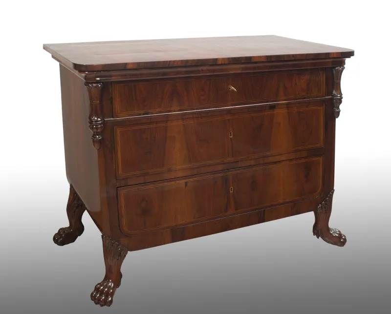 Outlet Pamono Antique Empire Chest of Drawers in Walnut
