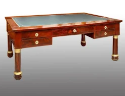 Pamono Antique Empire Desk in Mahogany Feather with Gilt Bronze Elements, France, Early 19th Century> Desks