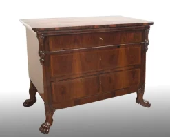 Pamono Antique Empire Lucchese Chest of Drawers in Walnut Burl, 19th Century> Work On Paper