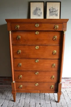 Clearance Pamono Antique Empire Oak Chiffoniere
