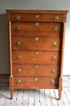 Clearance Pamono Antique Empire Oak Chiffoniere