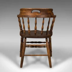 Discount Pamono Antique English Ash & Elm Captains Chair, 1900