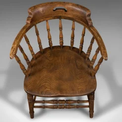 Discount Pamono Antique English Ash & Elm Captains Chair, 1900