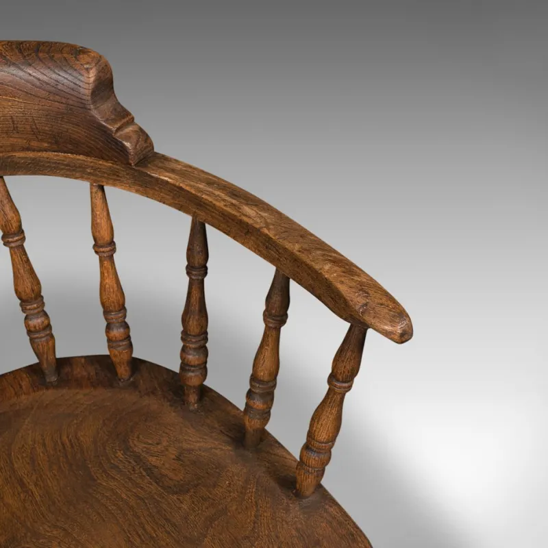 Discount Pamono Antique English Ash & Elm Captains Chair, 1900