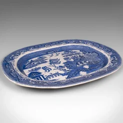 Pamono Antique English Ceramic Willow Pattern Serving Plate> Serving Dishes