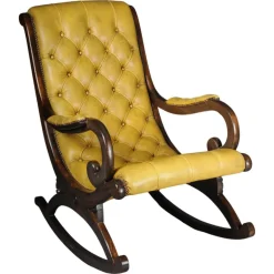 Pamono Antique English Chesterfield Rocking Chair> Rocking Chairs