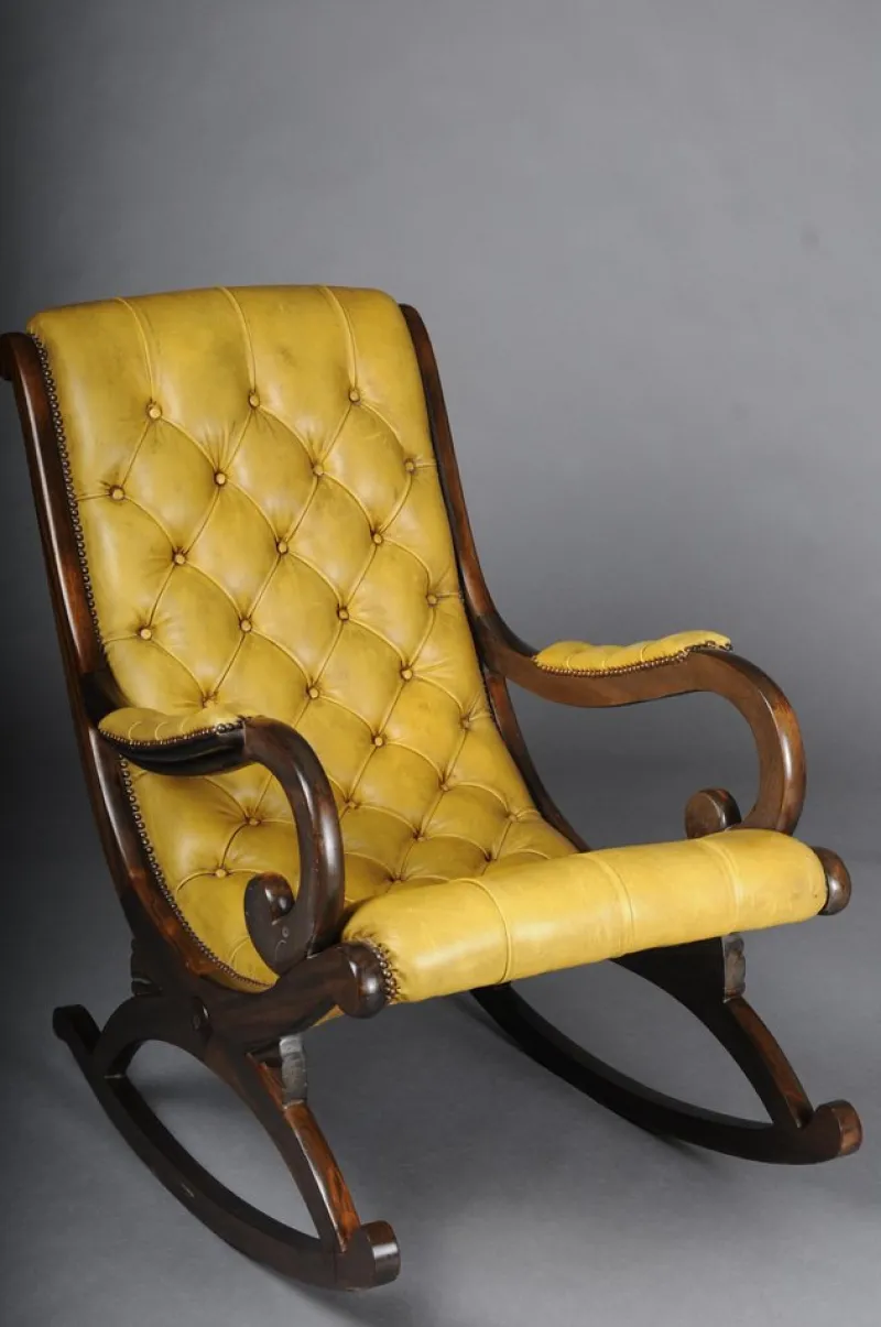 Pamono Antique English Chesterfield Rocking Chair> Rocking Chairs