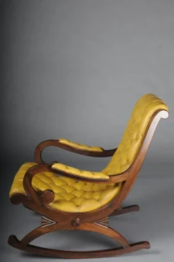 Pamono Antique English Chesterfield Rocking Chair><noscript><img width=