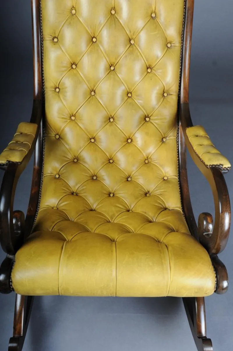 Pamono Antique English Chesterfield Rocking Chair> Rocking Chairs