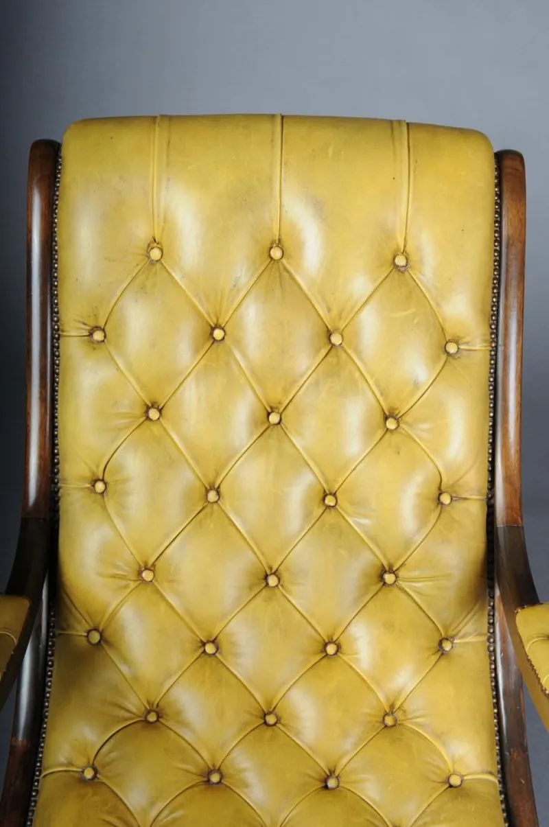 Pamono Antique English Chesterfield Rocking Chair> Rocking Chairs