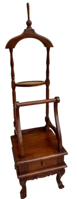 Outlet Pamono Antique English Chippendale Hardwood Valet Stand with One Drawer, 1890s