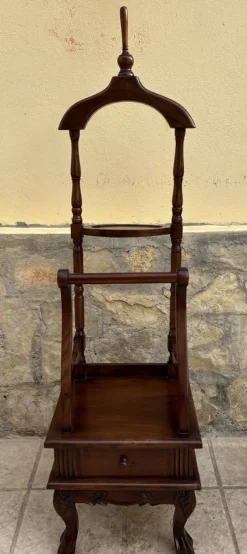 Outlet Pamono Antique English Chippendale Hardwood Valet Stand with One Drawer, 1890s