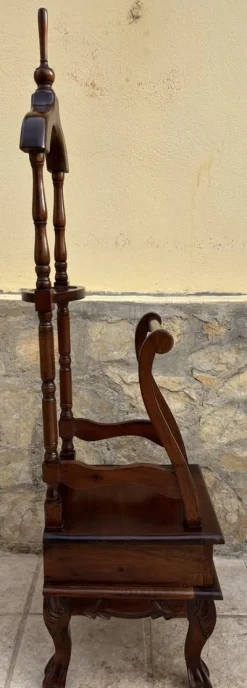 Outlet Pamono Antique English Chippendale Hardwood Valet Stand with One Drawer, 1890s