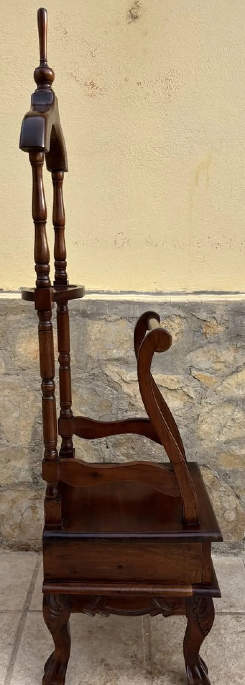 Outlet Pamono Antique English Chippendale Hardwood Valet Stand with One Drawer, 1890s