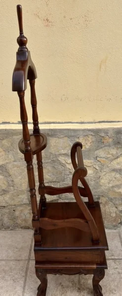 Outlet Pamono Antique English Chippendale Hardwood Valet Stand with One Drawer, 1890s