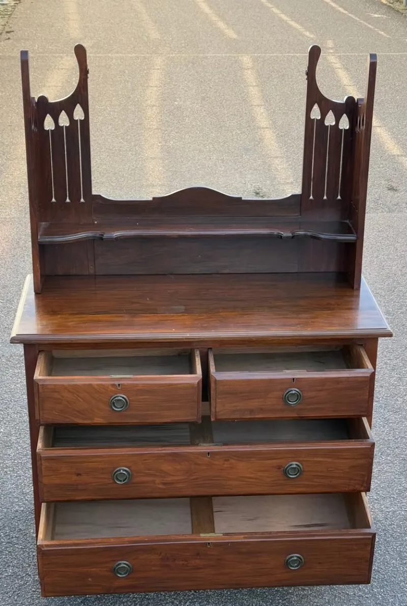 Pamono Antique English Dressing Table with Mirror> Dressing Tables