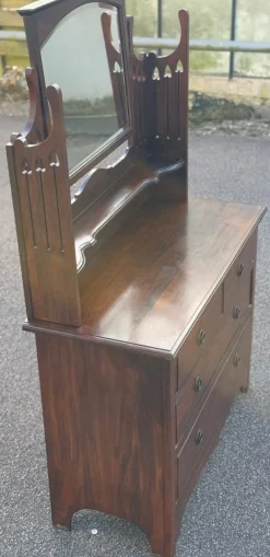 Pamono Antique English Dressing Table with Mirror><noscript><img width=