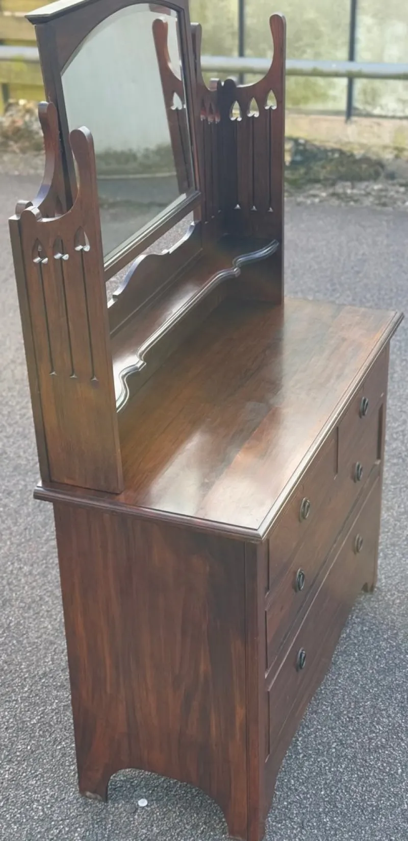 Pamono Antique English Dressing Table with Mirror> Dressing Tables