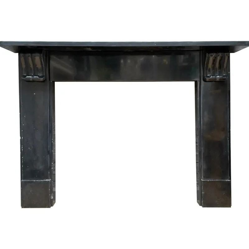 Pamono Antique English Fireplace Mantel in Belgian Black Marble, 1830