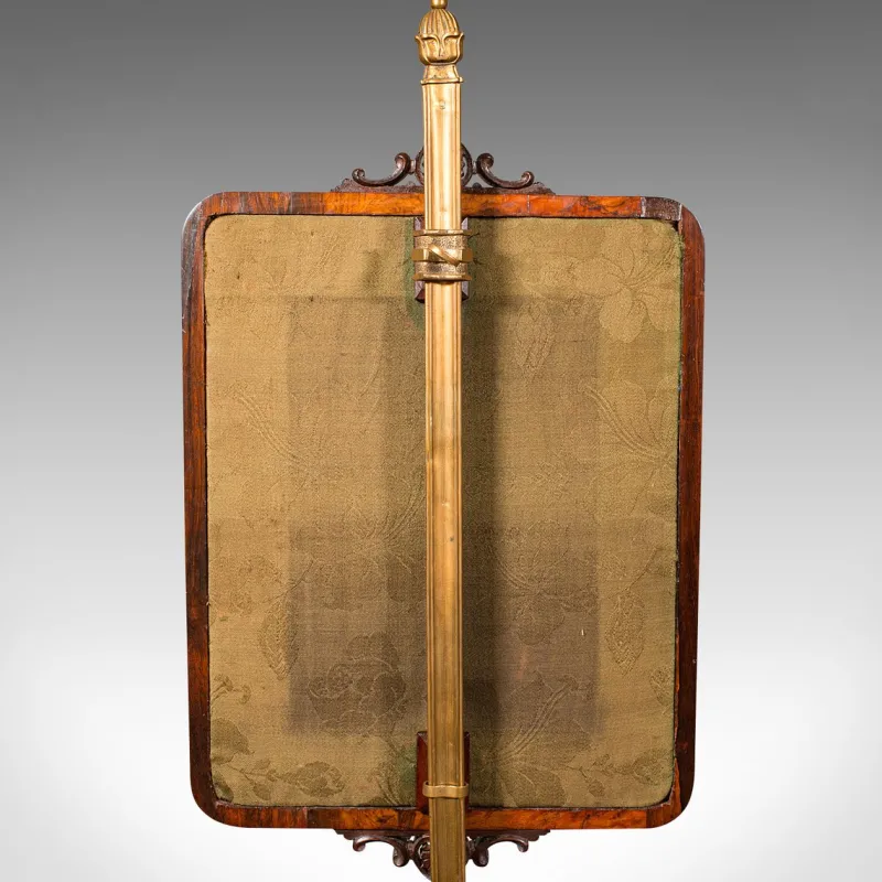 New Pamono Antique English Fireside Pole Screen, 1830s