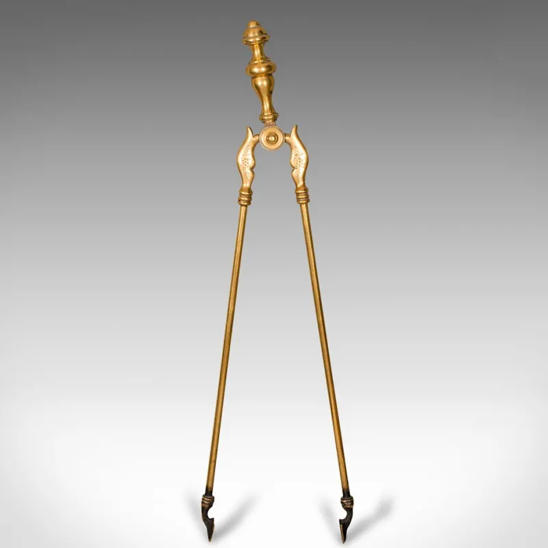 Pamono Antique English Fireside Tools in Brass, Set of 3> Fireplaces And Mantels
