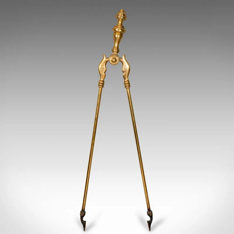Pamono Antique English Fireside Tools in Brass, Set of 3> Fireplaces And Mantels
