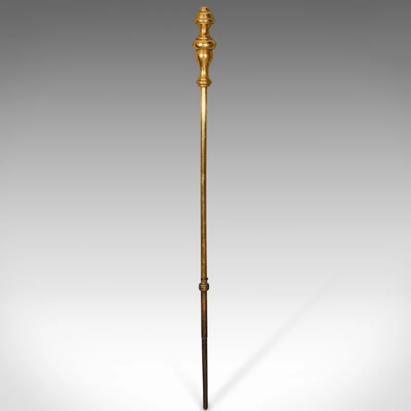 Pamono Antique English Fireside Tools in Brass, Set of 3> Fireplaces And Mantels
