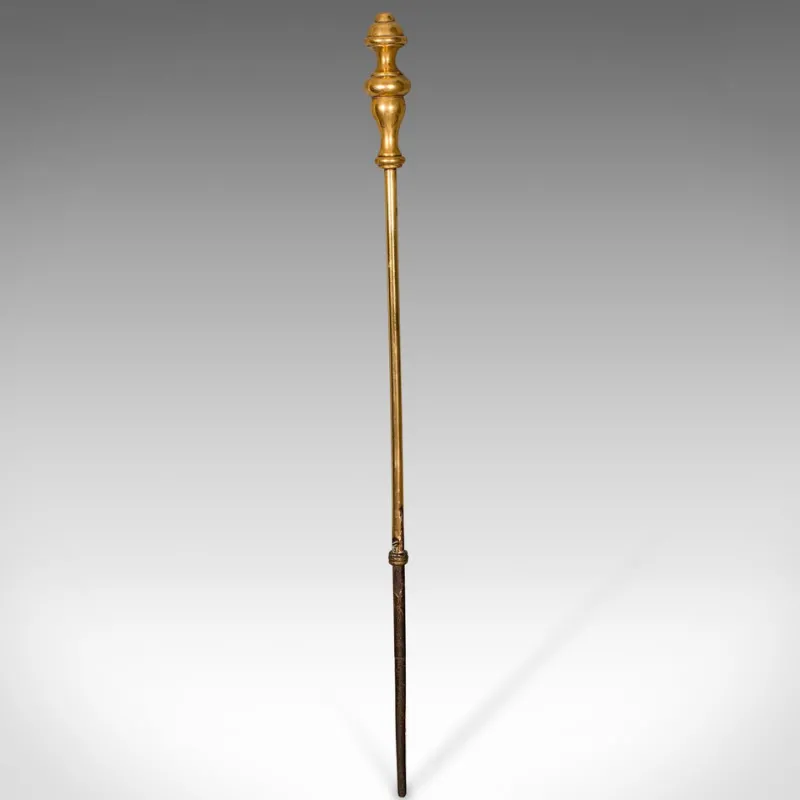 Pamono Antique English Fireside Tools in Brass, Set of 3> Fireplaces And Mantels