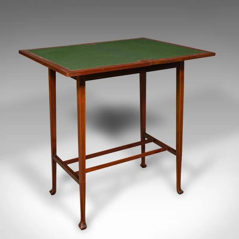 Online Pamono Antique English Fold Over Games Table in Walnut, 1890s