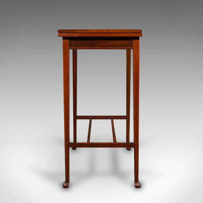 Online Pamono Antique English Fold Over Games Table in Walnut, 1890s