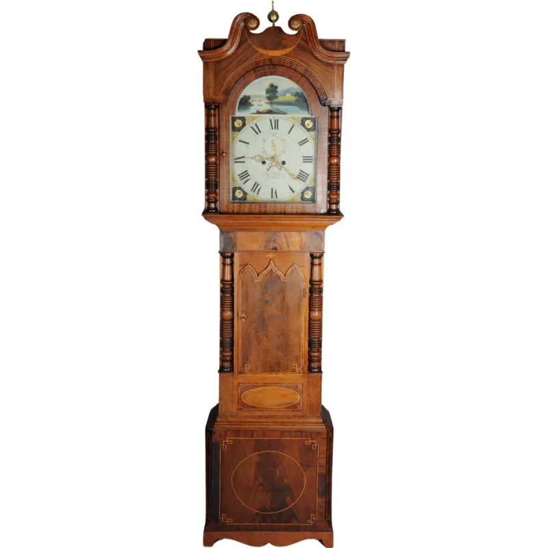 New Pamono Antique English Grandfather Clock in Mahogany, 18th Century
