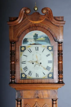 New Pamono Antique English Grandfather Clock in Mahogany, 18th Century