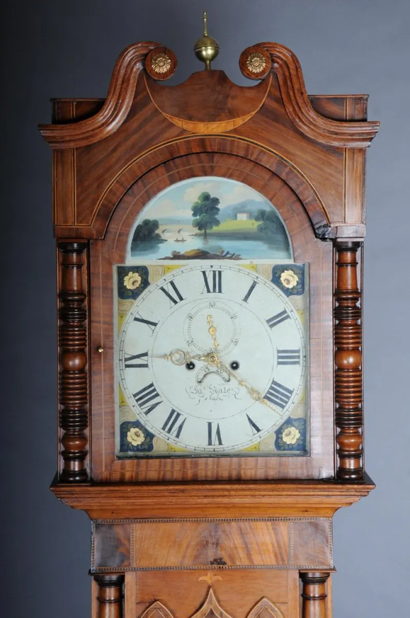New Pamono Antique English Grandfather Clock in Mahogany, 18th Century