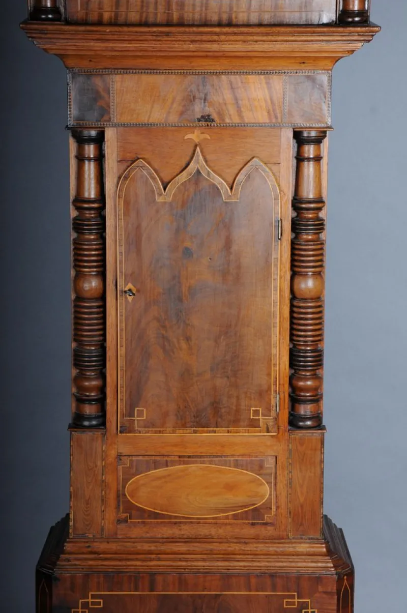 New Pamono Antique English Grandfather Clock in Mahogany, 18th Century