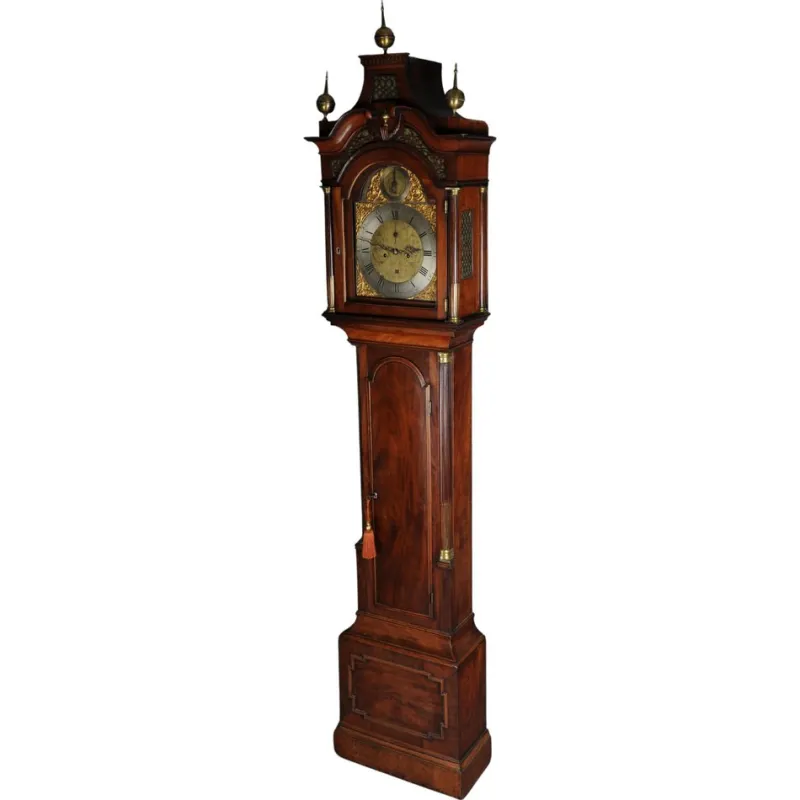 Hot Pamono Antique English Grandfather Clock in Mahogany, 18th Century