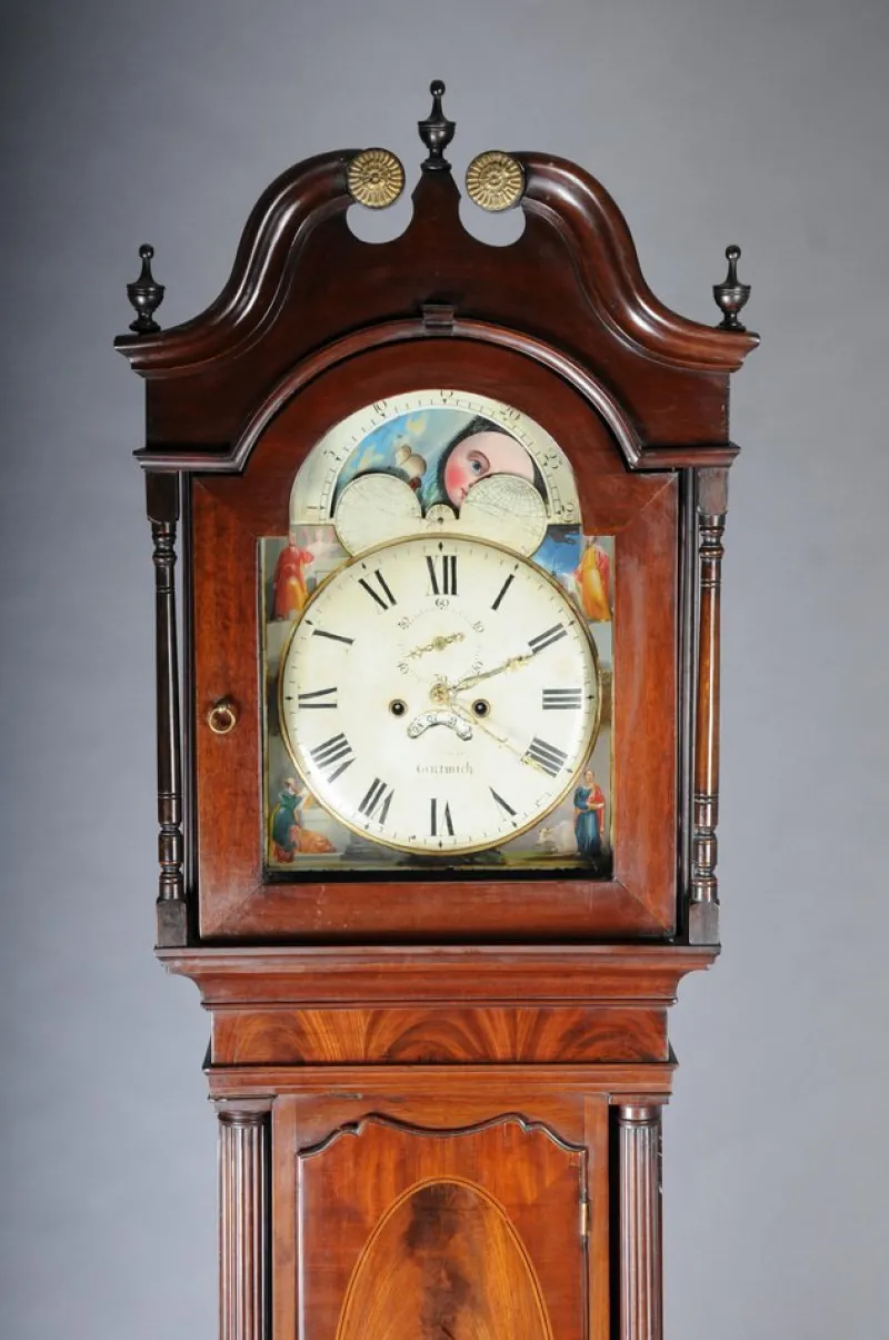 Pamono Antique English Grandfather Clock in Mahogany, 18th Century
