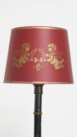 New Pamono Antique English Japanese Style Standing Lamp with Painting Work, Early 1900s