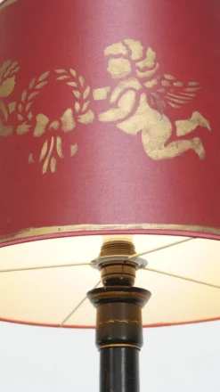 New Pamono Antique English Japanese Style Standing Lamp with Painting Work, Early 1900s