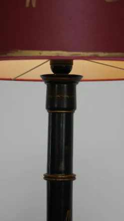 New Pamono Antique English Japanese Style Standing Lamp with Painting Work, Early 1900s