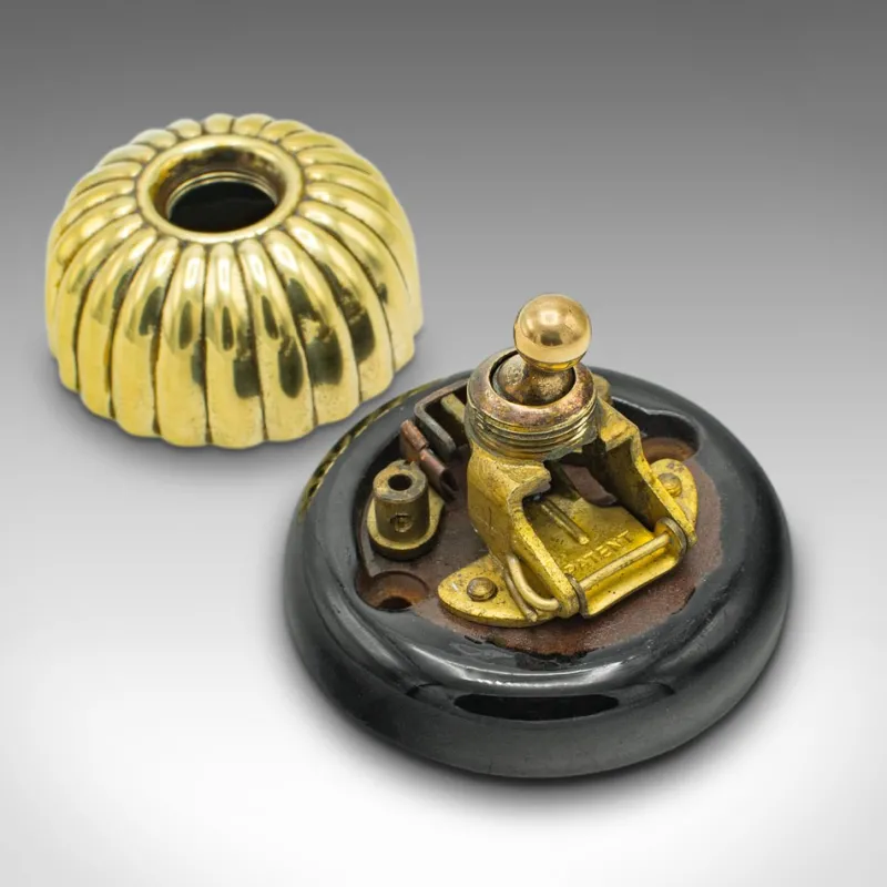 Pamono Antique English Light Switch in Brass, 1920> Architectural Elements