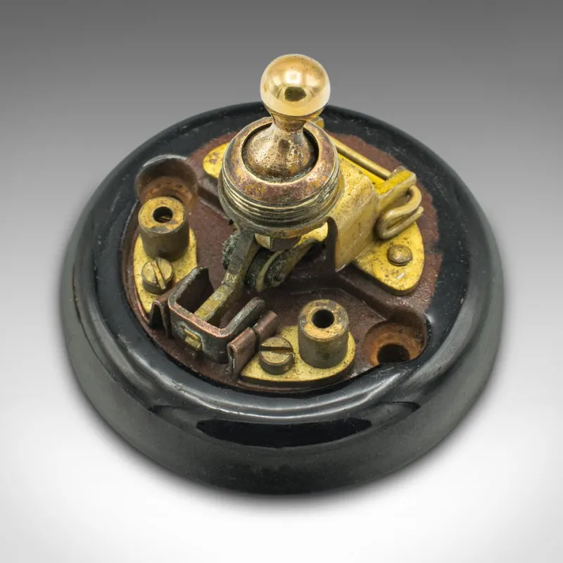 Pamono Antique English Light Switch in Brass, 1920> Architectural Elements